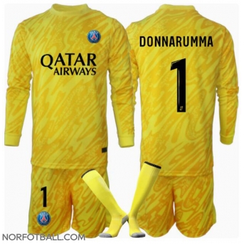 Billige Fotballdrakt Paris Saint-Germain Gianluigi Donnarumma #1 Keeper Replika Tredjedraktsett Barn 2024-25 Langermet (med bukser)